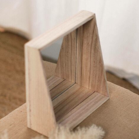 Miroir cosmétique avec cadre en bois, 32 x 26 cm