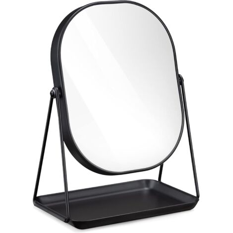 Miroir cosmétique avec plateau - 18 x 22,6 cm Miroir de maquillage sur pied