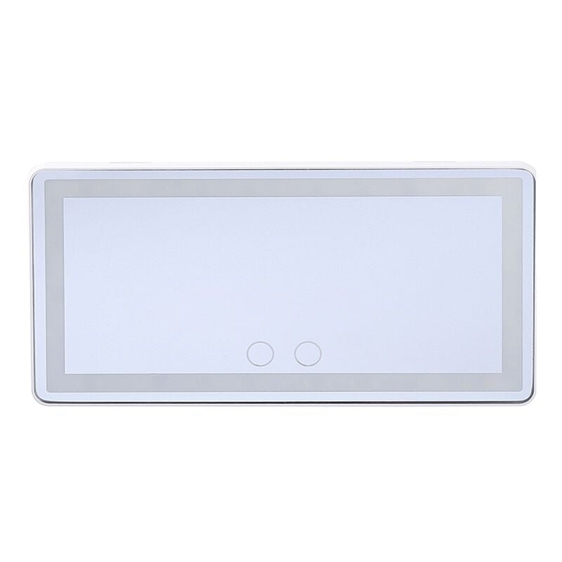 Jusch - Miroir cosmétique de voiture, sundiguer, éclairage led, rechargeable, réglable en trois couleurs, matériau ABS/verre/élastique, noir