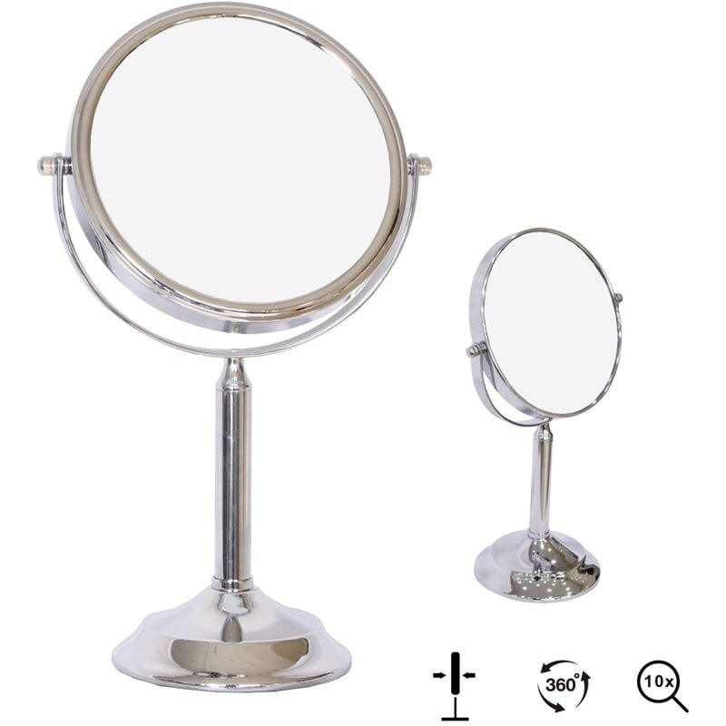 Miroir cosmétique Miroir grossissant Miroir de maquillage Miroir de rasage 10Fach Stand