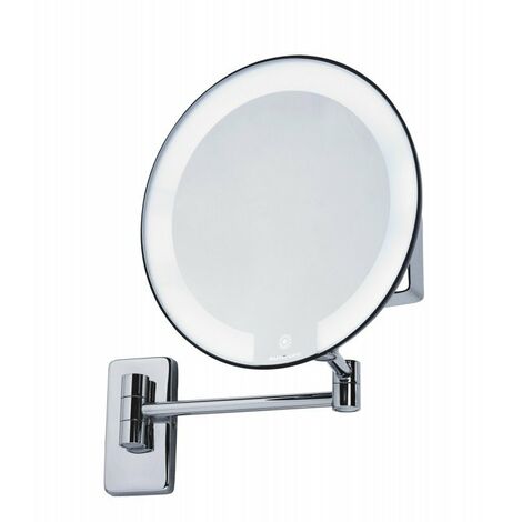 Miroir Cosmos lumineux grossissant X5 sensitif - Led - Laiton chromé/noir - Pile - Tubulaire