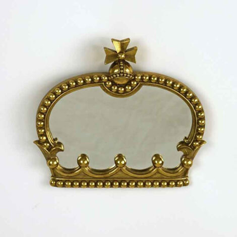 Miroir couronne résine doré 25x3x23cm