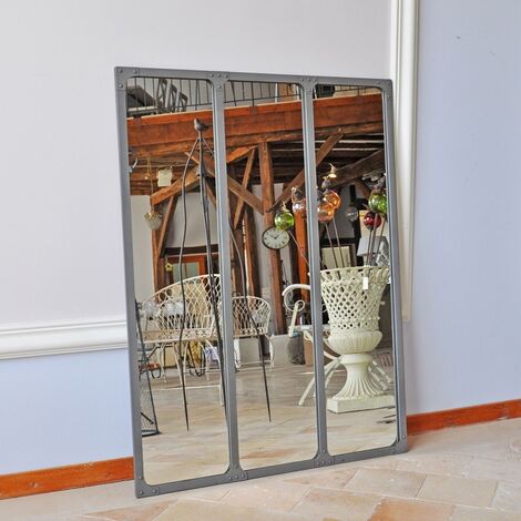 Miroir d'atelier gris 120x90cm - Gris