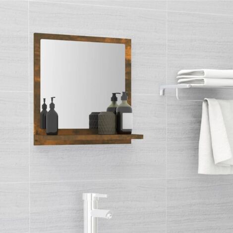 Miroir de bain Chêne fumé 40x10,5x37 cm Bois d'ingénierie vidaXL