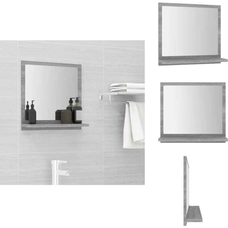 Vidaxl - Miroir de bain Sonoma gris 40x10,5x37 cm Bois d'ingénierie - Miroir De Salle De Bain - Miroir Mural - Meuble De Salle De Bain - Étagère