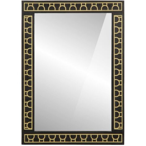 Miroir de bain，Miroir décoratif 50x70x2,5 cm bois de manguier massif et verre CFW293877