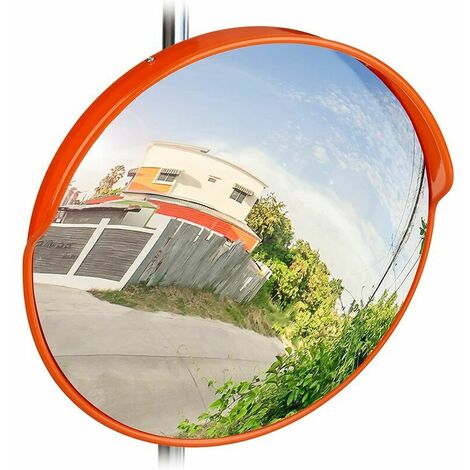 Miroir de circulation 45 cm, professionnel, résistant aux intempéries, extérieur, rouge