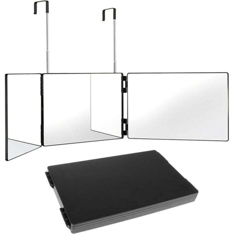 Miroir de coiffeur à 3 volets, pliable et réglable, pour la coupe de cheveux et le maquillage