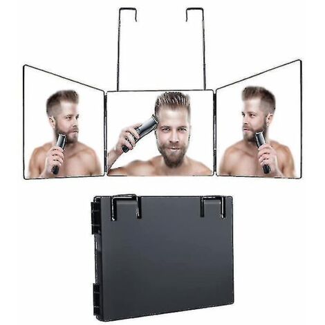 Miroir de coiffeuse pliable à trois côtés, rétractable et suspendu