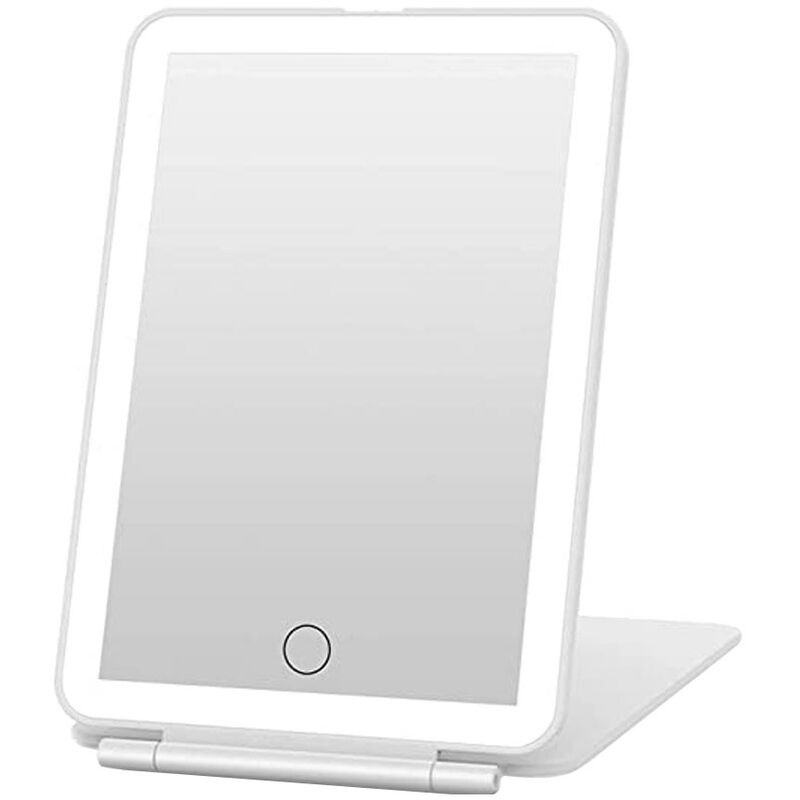 Miroir de courtoisie avec led et tactile, éclairage 3 couleurs, blanc