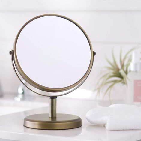 Miroir de courtoisie double face moderne, Étain，10cm