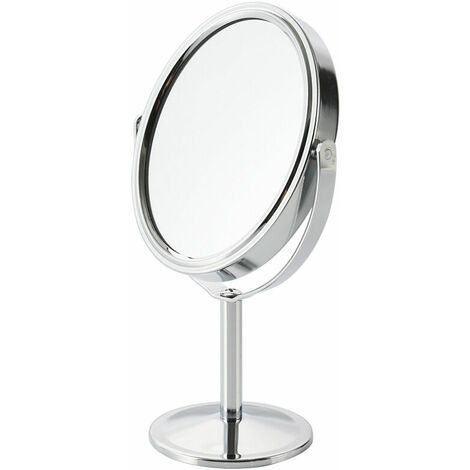 Miroir de courtoisie double face, rotation à 360 degrés, base amovible