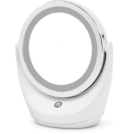 Miroir de courtoisie éclairé, Miroir de courtoisie à commande tactile avec miroir à LED cosmétique double face pour voyage de bureau