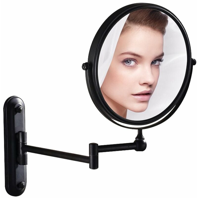 Miroir de courtoisie grossissant en bronze de 8 pouces avec fixation murale pour salle de bain avec grossissement 10x M1207O (8 pouces, 10x)