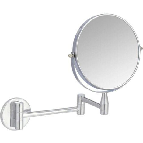 Miroir de courtoisie mural, grossissement 1x / 5x, chrome