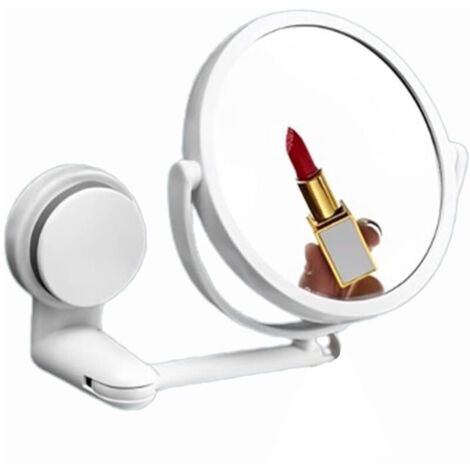 Miroir de Courtoisie Mural Pliable, Miroir Grossissant 3X avec Ventouse, Idéal pour la Maison et Les Voyages