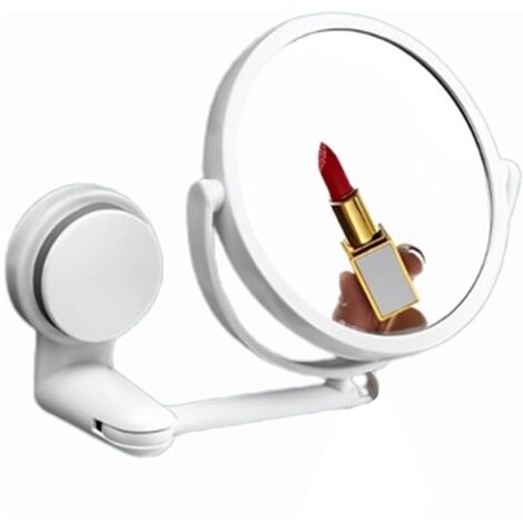 Miroir de Courtoisie Mural Pliable, Miroir Grossissant 3X avec Ventouse, Idéal pour la Maison et Les Voyages