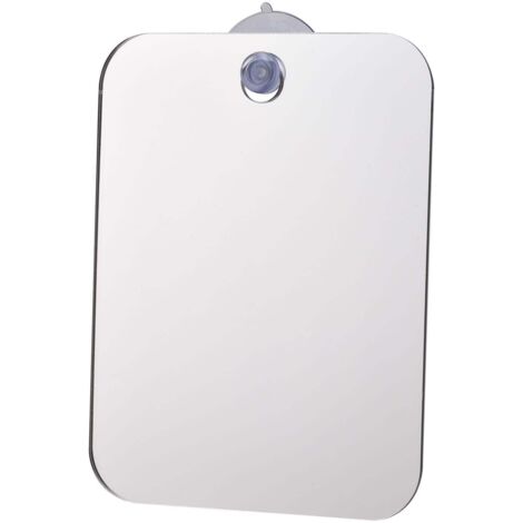 Miroir de douche antibuée pour le rasage avec ventouse, miroir de salle de bain portable pour le maquillage (rectangulaire)