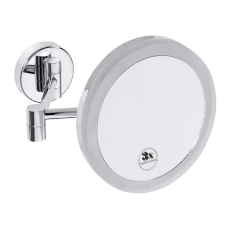 Miroir de douche grossissant mural avec LED 20 cm