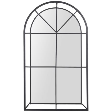 Miroir de fenêtre avec cadre en métal noir 70 x 3 x 120 cm