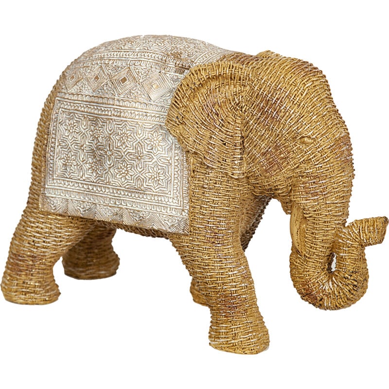 Fijalo - Figurine d'éléphant en résine de rotin
