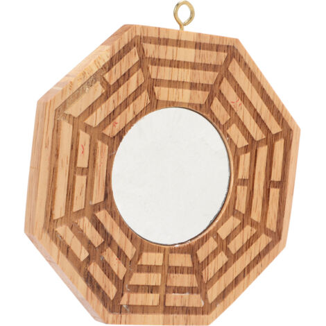 Miroir de Feng Shui en Bois Concave pour Porte d'Entrée - Attirer la Chance et la Prospérité