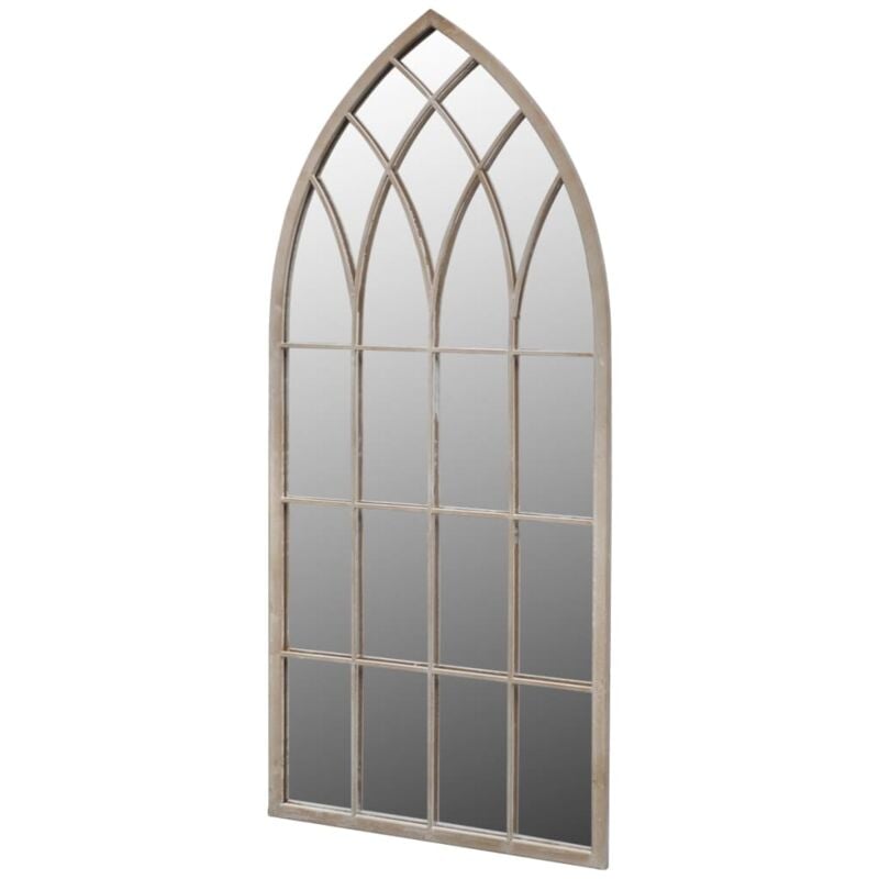 Miroir de jardin d'arche gotique 50x115 cm Intérieur/extérieur - Argent