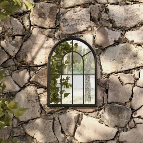 Miroir de jardin, Miroir déco Noir 60x45 cm Fer pour utilisation extérieure WFE269900 DESIGN IN