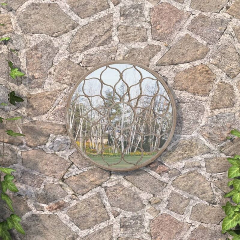 Vidaxl - Miroir de jardin Sable 60x3 cm Fer Rond utilisation extérieure