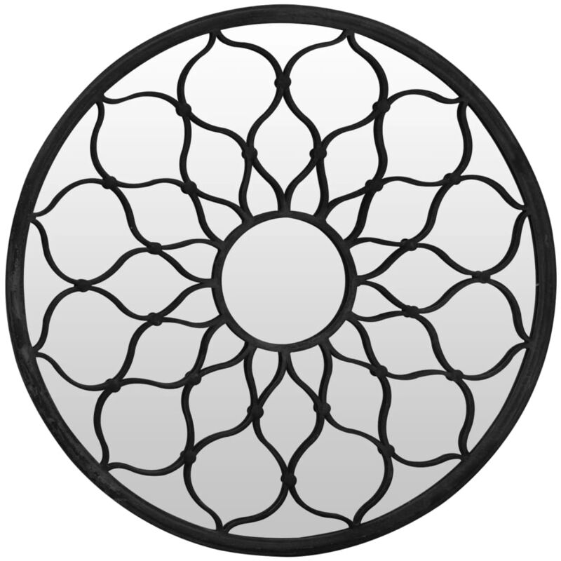Vidaxl - Miroir de jardin Noir 60x3 cm Fer Rond utilisation extérieure