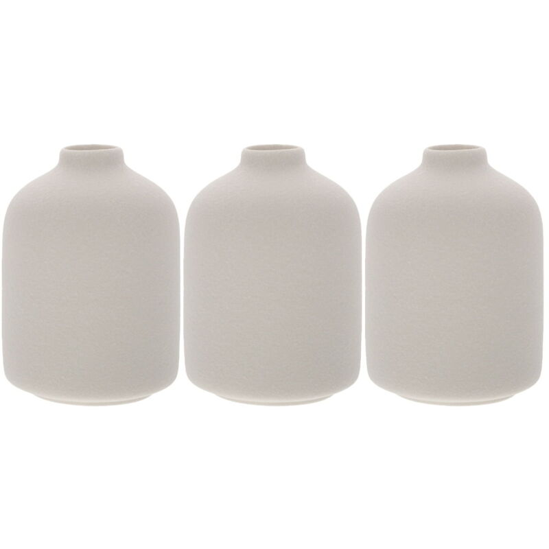 Feiyue - Miroir de jardin Vases en céramique 3 pièces Statue Fleurs artificielles Plante Style zen pour bureau Sureau blanc