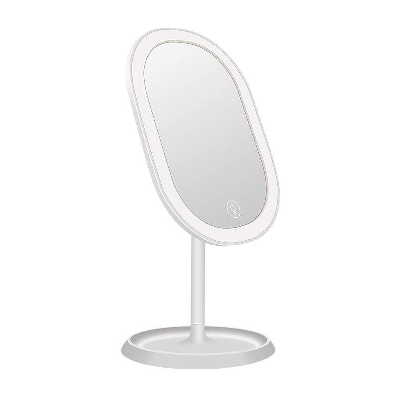 Einemgeld - Miroir de maquillage éclairé par led, rechargeable - Miroir cosmétique éclairé sans fil avec 3 réglages de lumière à intensité variable,