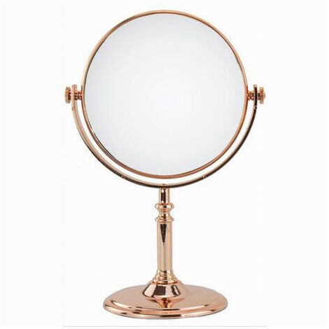 Miroir De Maquillage De Table Accessoire De Salle De Bain Or Rose Femme 6" 27cm 69414