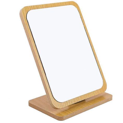 miroir De Maquillage De Table Pliable En Bois -2216cm, Petit Miroir Carr Sur Pied - Miroir De Maquillage Portable - Miroir Carr Moyen Sur Pied