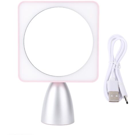 Miroir de maquillage éclairé 3 couleurs, température réglable, Angle LED, vanité de bureau pour la maison et les voyages, rose argent