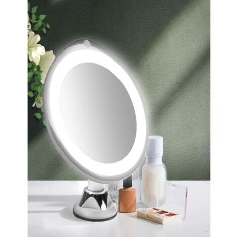 Miroir Grossissant 10X Avec 3 Ventouses - Miroir De Maquillage Portable Et Mural - 4