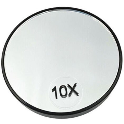CHOYCLIT Miroir de maquillage grossissant 10x, rond grossissant , avec deux ventouses pour le rasage et le maquillage