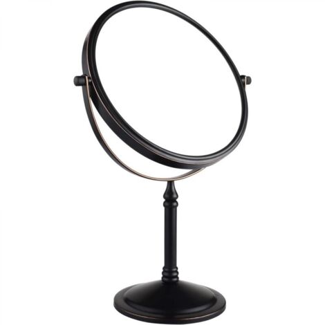 Miroir de maquillage grossissant de table avec grossissement x10, miroir grossissant double face, miroir cosmétique pivotant à 360° (8 pouces, x10)