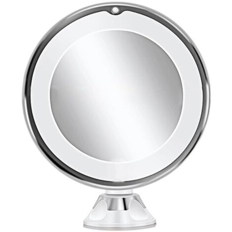 Miroir de maquillage grossissant x10 avec lumière LED à contrôle tactile, bras rotatif à 360 degrés et ventouse puissante pour la maison, salle de bain et voyage