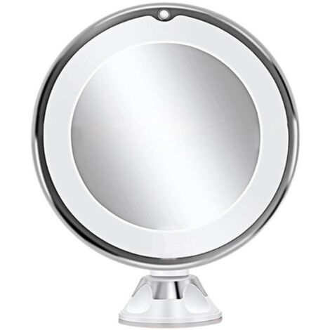 Miroir de maquillage grossissant x10 avec lumière LED à contrôle tactile, bras rotatif à 360 degrés et ventouse puissante pour la maison, salle de bain et voyage