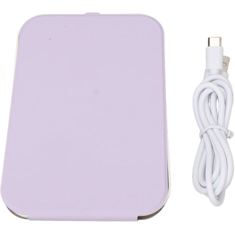 Miroir de Maquillage LED 3 Couleurs Luminosité Réglable Commande Tactile Violet pour Maison et Voyage