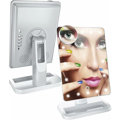 Miroir de Maquillage LED Bluetooth avec écran Tactile et grossissement 10x-HARRY