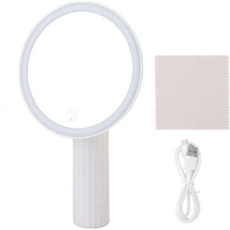 Miroir de Maquillage LED Portable avec Éclairage Intégré et Surface Grand Angle