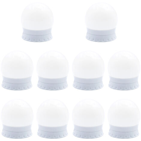 Miroir de maquillage lumineux à LED avec 10 ampoules à intensité variable et 3 modes de couleur, éclairage de maquillage réglable, convient aux miroirs de bureau et de salle de bain