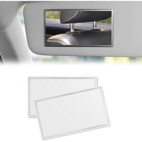 Miroir de maquillage, miroir de maquillage pour pare-soleil, miroir de maquillage pour voiture, 2 pièces (15 x 8 cm)