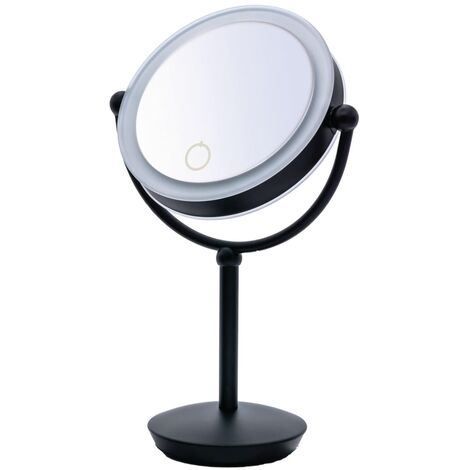 Miroir de maquillage Moana avec interrupteur tactile LED RIDDER - Noir