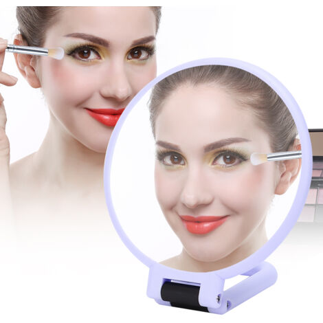 Miroir de Maquillage Portable 5X Magnifiant Pliable et Réglable - Voyage Compact Violet