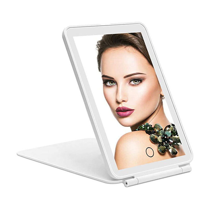 Rapanda - Miroir de maquillage rechargeable avec lumière, éclairage 3 couleurs, luminosité réglable, écran tactile réglable, miroir de maquillage