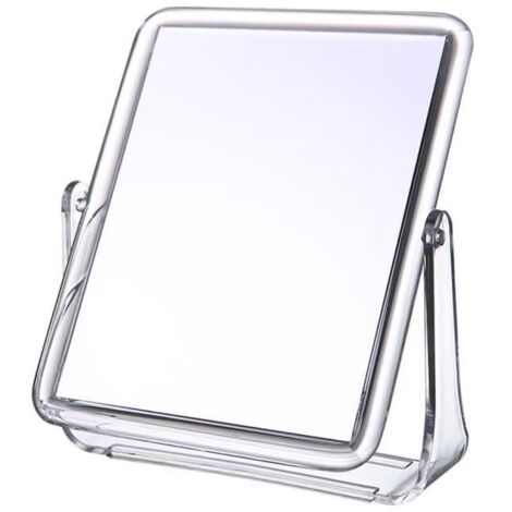 Miroir de maquillage rotatif à 360°, miroir de maquillage de bureau double face, miroir de table pliable