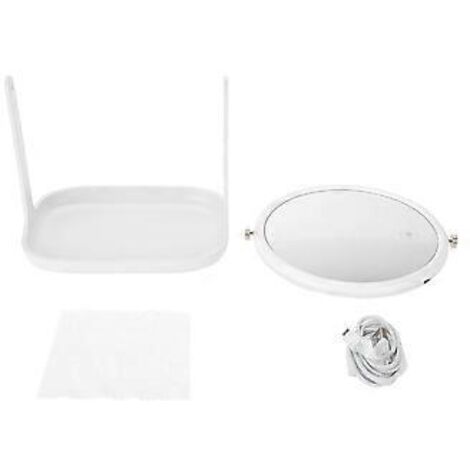 Miroir de maquillage rotatif à écran tactile LED blanc